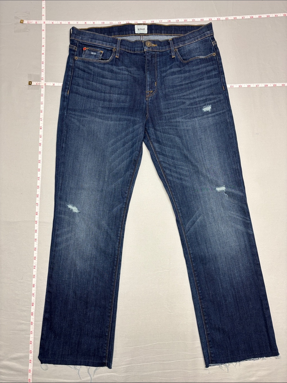 Hudson Jeans Women's Straight Leg Midnight Blue Distressed Denim